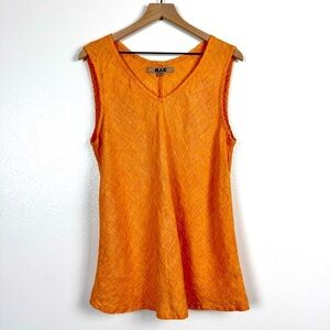Flax Orange Linen Tank Top